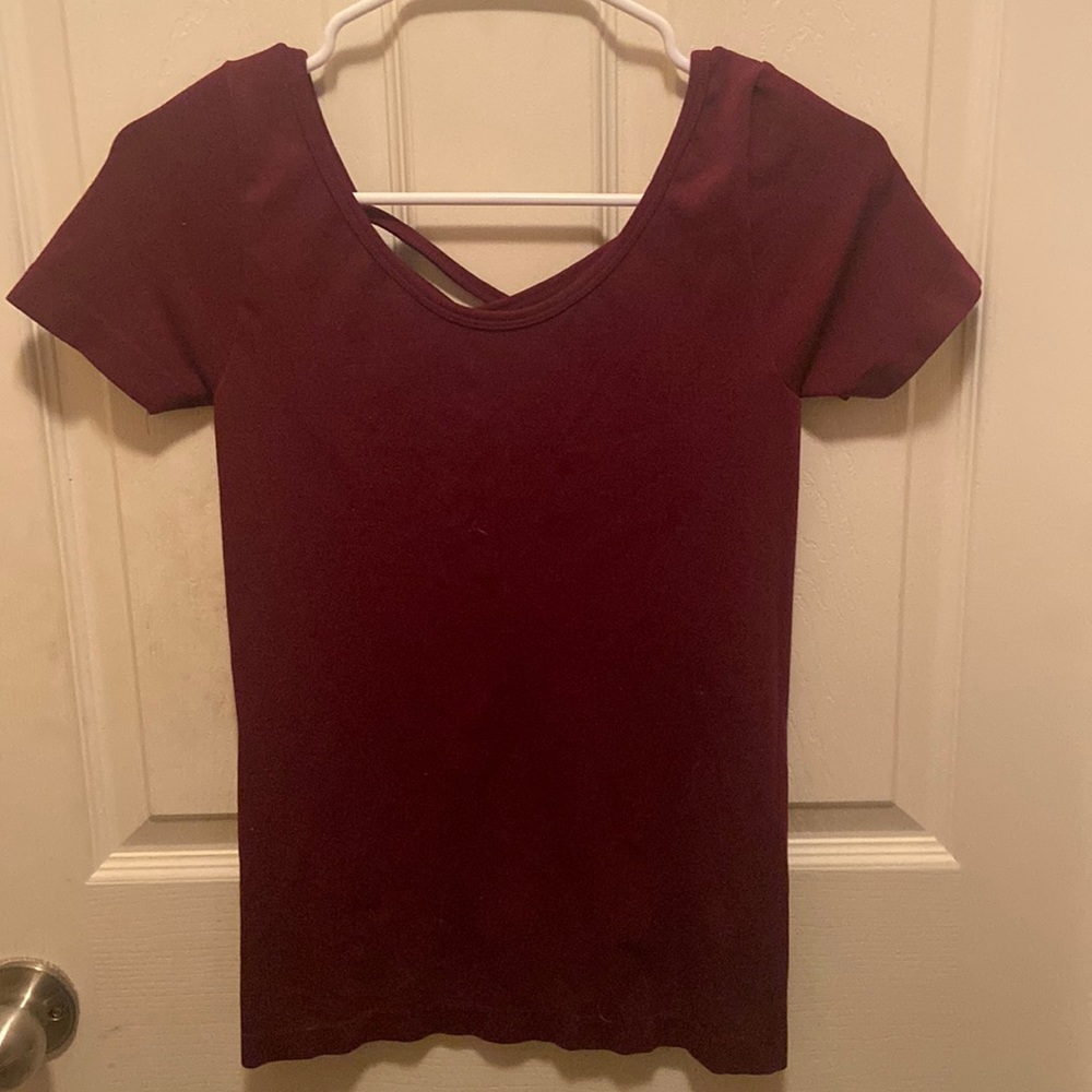 Maroon strappy back top